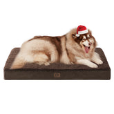 EHEYCIGA orthopedic XXL dog bed front view in brown, ample lounging space for jumbo dogs.
