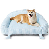 EHEYCIGA 36-inch blue striped washable dog bed for large dogs.