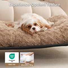 EHEYCIGA camel faux fur close-up; ultra-soft feel for relaxed naps.