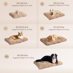 EHEYCIGA large crate bed reversible side offers year-round comfort with soft fur.