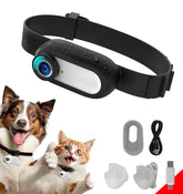 ehomful cat camera collar front view – HD video capture during playtime