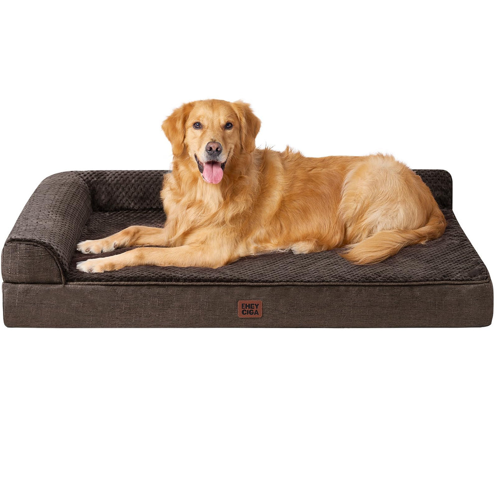 EHEYCIGA memory foam dog bed with egg crate foam for XXL comfort and support