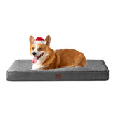 EHEYCIGA orthopedic dog bed gray cover close-up showing easy cleaning and protection