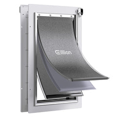 Eillion large dog door with aluminum frame shows sturdy construction for exterior access and easy installation.