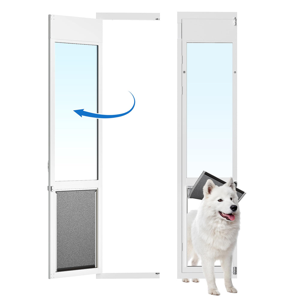Eillion XLarge dog door left-side opening showing inward passage for backyard access