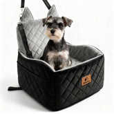 Eimuzure dog car seat shows elevated view for calmer, confident rides.