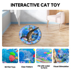 eirix Cat Water Mat with floating fish toys boosts interactive play