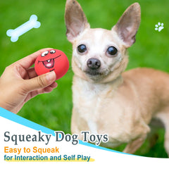 Eisoco squeaky ball red face—soft rubber gentle on teeth during supervised play