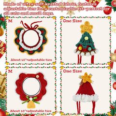 ElasignShopo Christmas tree collar with hat on small dog for holiday party photos