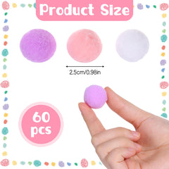 Eldraqth cat pom poms 1 inch close-up showing soft plush texture for gentle bites