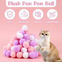 Eldraqth pom poms in pink purple white color variation for visual stimulation