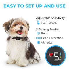 ELECANE bark collar weight 1.6 oz supports all-day wear on small dogs.