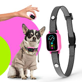 ELECANE bark collar pink for small dogs fits comfortably on the neck.