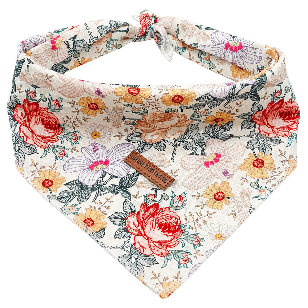 Elegant Little Tail Bandana small vintage flower for stylish pet photos