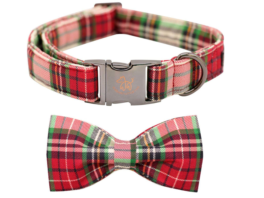 Elegant little tail dog collar with bow close-up on navy strap for comfortable daily wear.