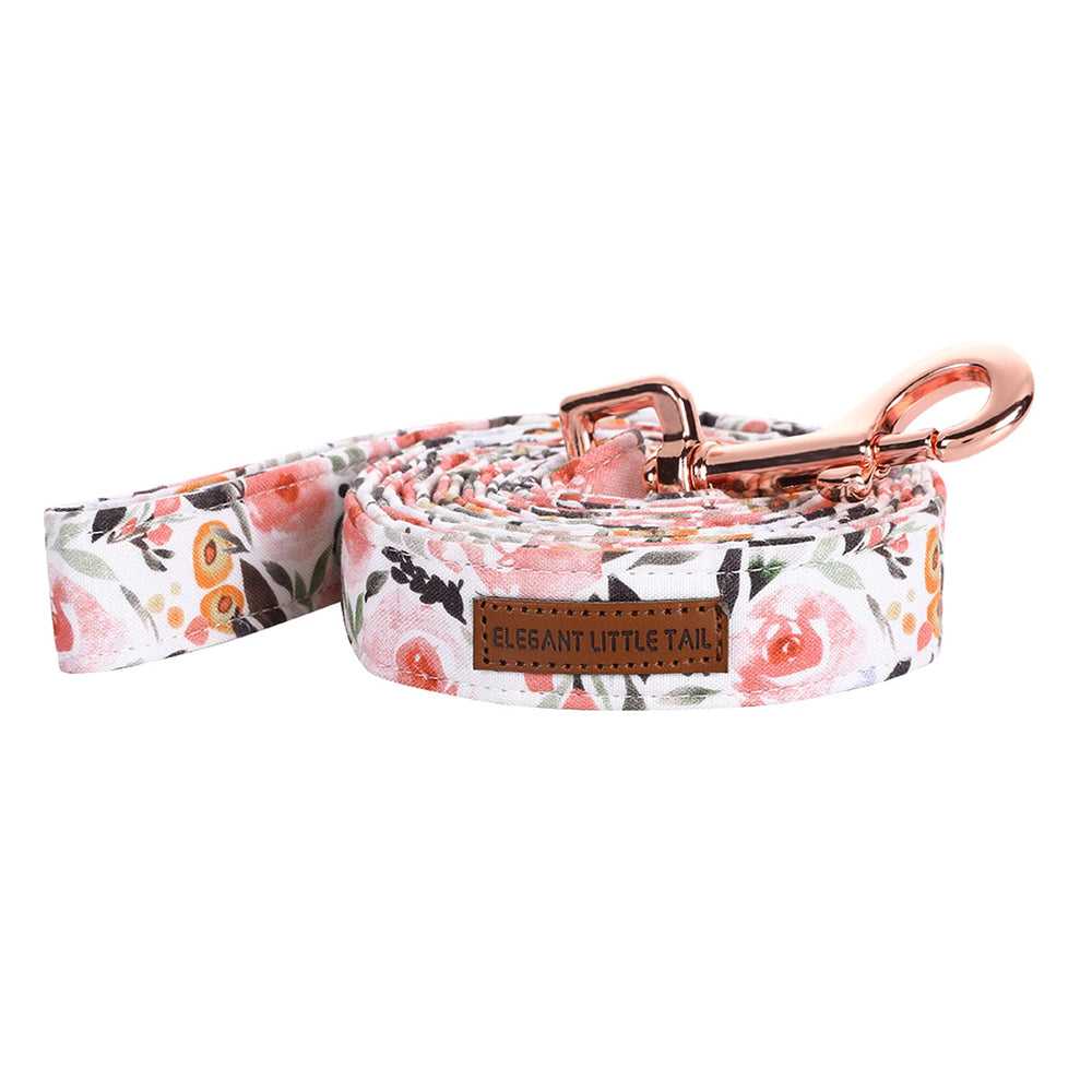 Elegant little tail Flower Print Strong Dog Leash featuring durable stainless steel hardware for daily walks