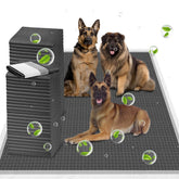ELEGX extra-large pad shows charcoal layer absorbing moisture for floor protection