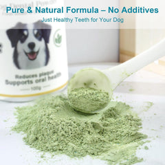ELEVTC powder sprinkled on dog food shows easy, brushing-free dental care