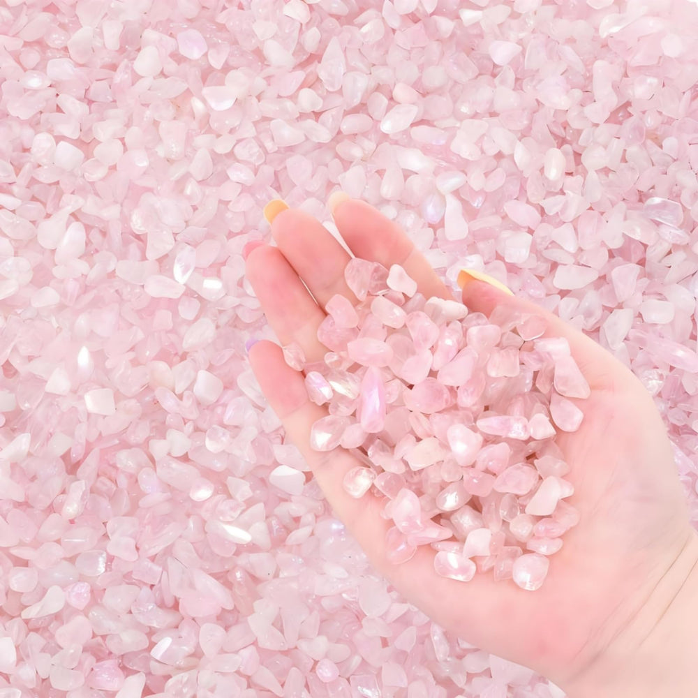 ELFULLY rose pink crystal chips 7-9mm bulk for decorative display and mood-friendly decor.