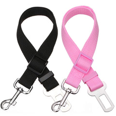 Elisel two-pack adjustable pet seat belt showing adjustable length for safe car travel
