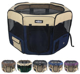 EliteField 2-Door Soft Pet Playpen assembled offers easy access and ventilation.