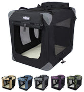 EliteField soft dog crate 3-door front view with ample ventilation