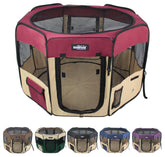 EliteField soft pet playpen front doors provide easy access and ventilation.