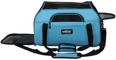 EliteField soft sided pet carrier sky blue top view shows lightweight waterproof exterior.