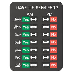 Elitesign dog feeding reminder front view with AM/PM cues for on-time meals