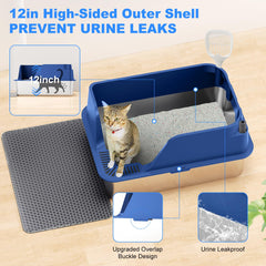 Ellenpent large-capacity litter box shows 6-inch depth for more litter