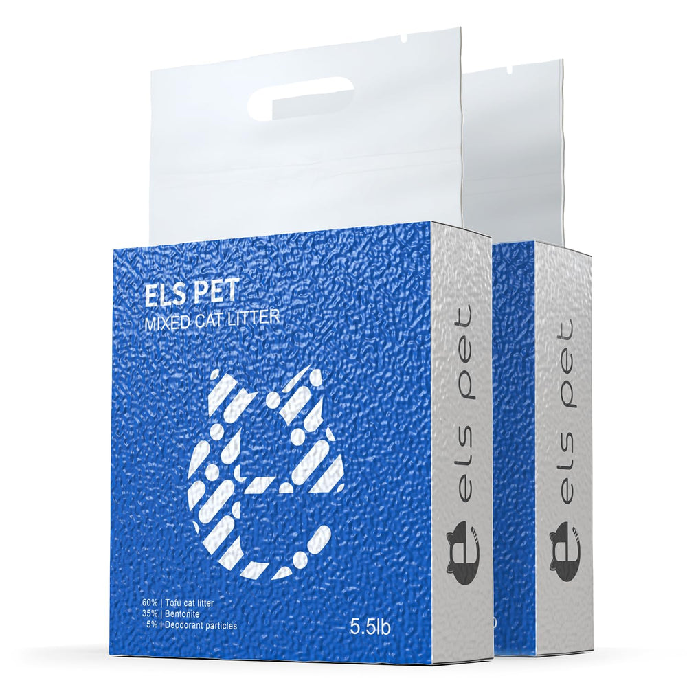 ELS PET clumping cat litter two-pack shown for extended use and value.