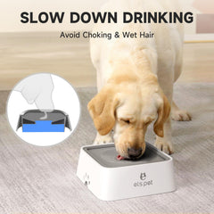 Els Pet feeder shows detachable filter under floating disk for cleaner water.