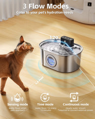 Emdoro cat water fountain motion-sensor-activation highlights automatic hydration when approached.