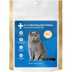 EMERAID Sustain 100 g packaging image showing compact recovery food for easy storage and use