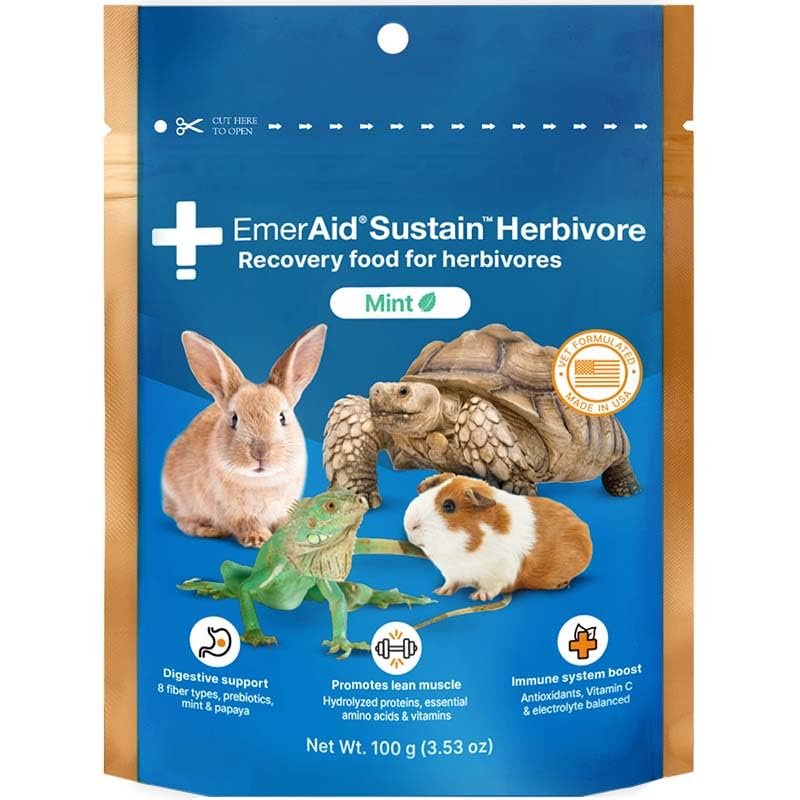 EMERAID Sustain Herbivore Mint bag shows a complete recovery formula for herbivores.