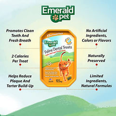 Emerald Pet cat dental treat tub chicken breath-freshening with chlorophyll for odor control