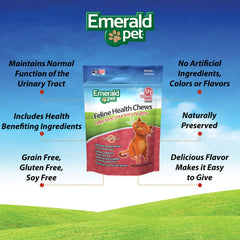Emerald Pet Feline Health Chews soft texture close-up suggesting palatable urinary care