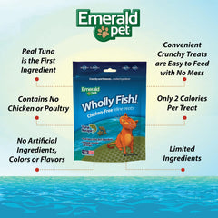 Emerald Pet Wholly Fish digestive-health treats pack includes ginger and turmeric benefits