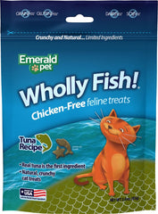 Emerald Pet Wholly Fish tuna recipe pack featuring real tuna for protein-rich cat treats