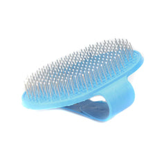 Emours dog grooming brush with rubber bristles delivers gentle detangling during bath time