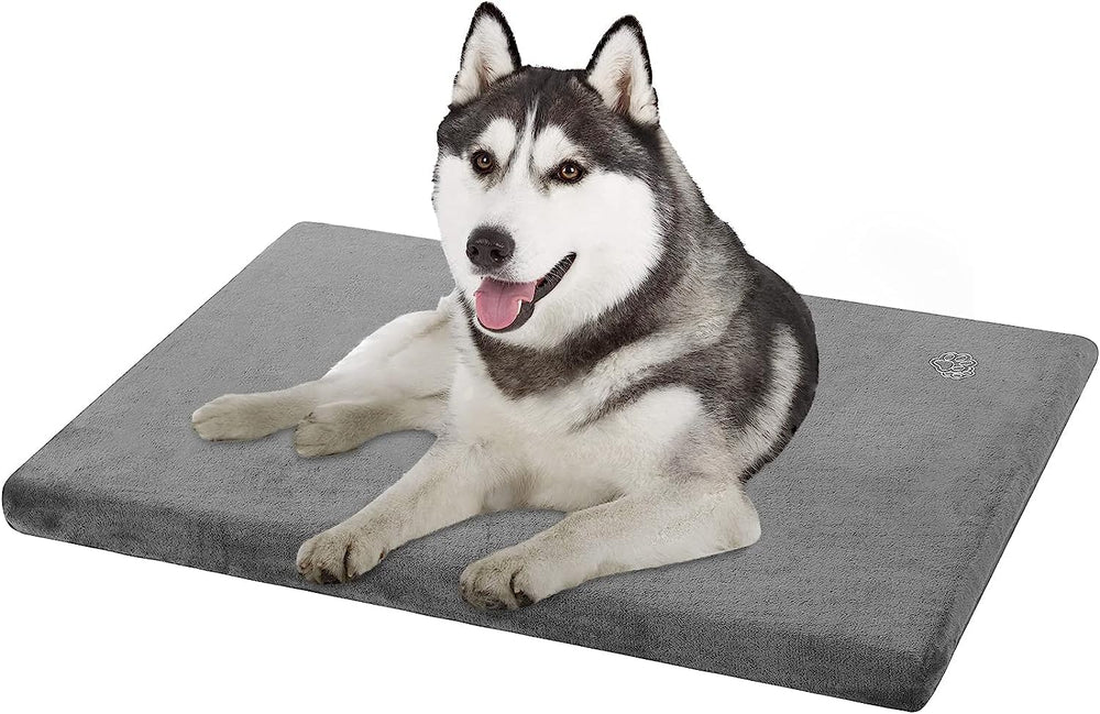EMPSIGN stylish dog bed mat grey from front view with firm crate support