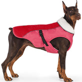 EMUST dog winter coat windproof fleece orange—keeps pets warm during outdoor walks