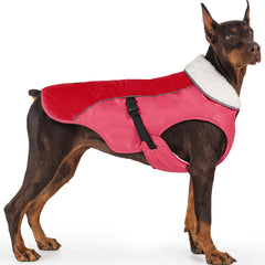 EMUST dog winter coat windproof fleece orange—keeps pets warm during outdoor walks