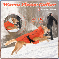 EMUST dog jacket winter fleece collar close-up emphasizes cozy protection