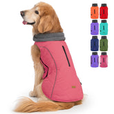 EMUST dog jacket winter pink front view with warm fleece interior for cold walks.