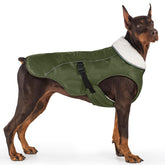 EMUST dog jacket winter shows harness-friendly zipper for secure outdoor use.