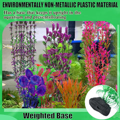 EMYSSA pedestal-fixed aquarium plants base keeps decor from floating