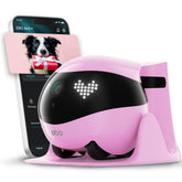 Enabot EBO Air 2 Robin Pink front view shows movable home robot for seamless monitoring.