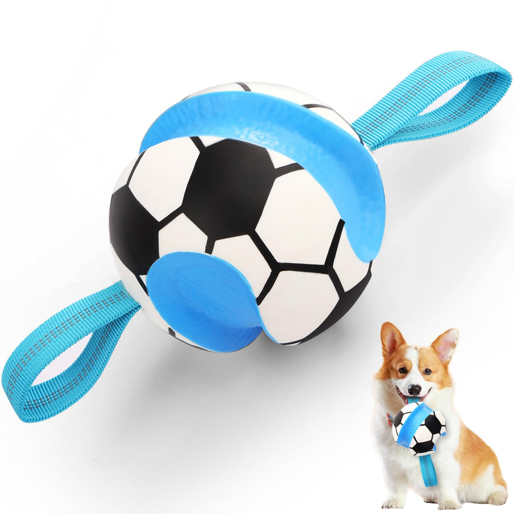 Eneston soccer ball with pull straps for interactive fetch and play