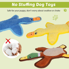 Eneston duck toy crinkle detail engages pets with sensory stimulation